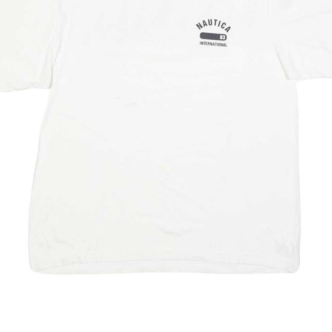 NAUTICA Mens White Graphic T-Shirt M Short Sleeve Crew Neck Sailing Print