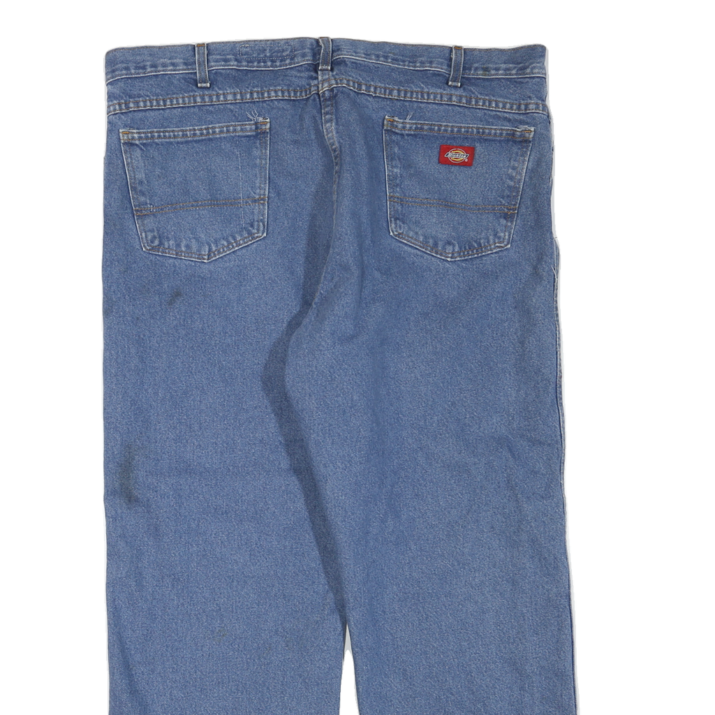 DICKIES Mens Regular Fit Blue Denim Jeans W40 L28 Durable Classic Zip Closure
