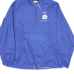 SPORTMASTER Womens Blue Hooded Nylon Jacket L Lightweight Windbreaker Half Zip