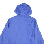 SPORTMASTER Womens Blue Hooded Nylon Jacket L Lightweight Windbreaker Half Zip
