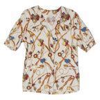 LIOLA Womens Shirt Beige Viscose Crazy Pattern L