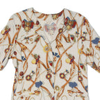 LIOLA Womens Shirt Beige Viscose Crazy Pattern L
