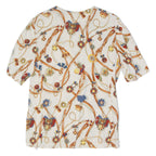 LIOLA Womens Shirt Beige Viscose Crazy Pattern L