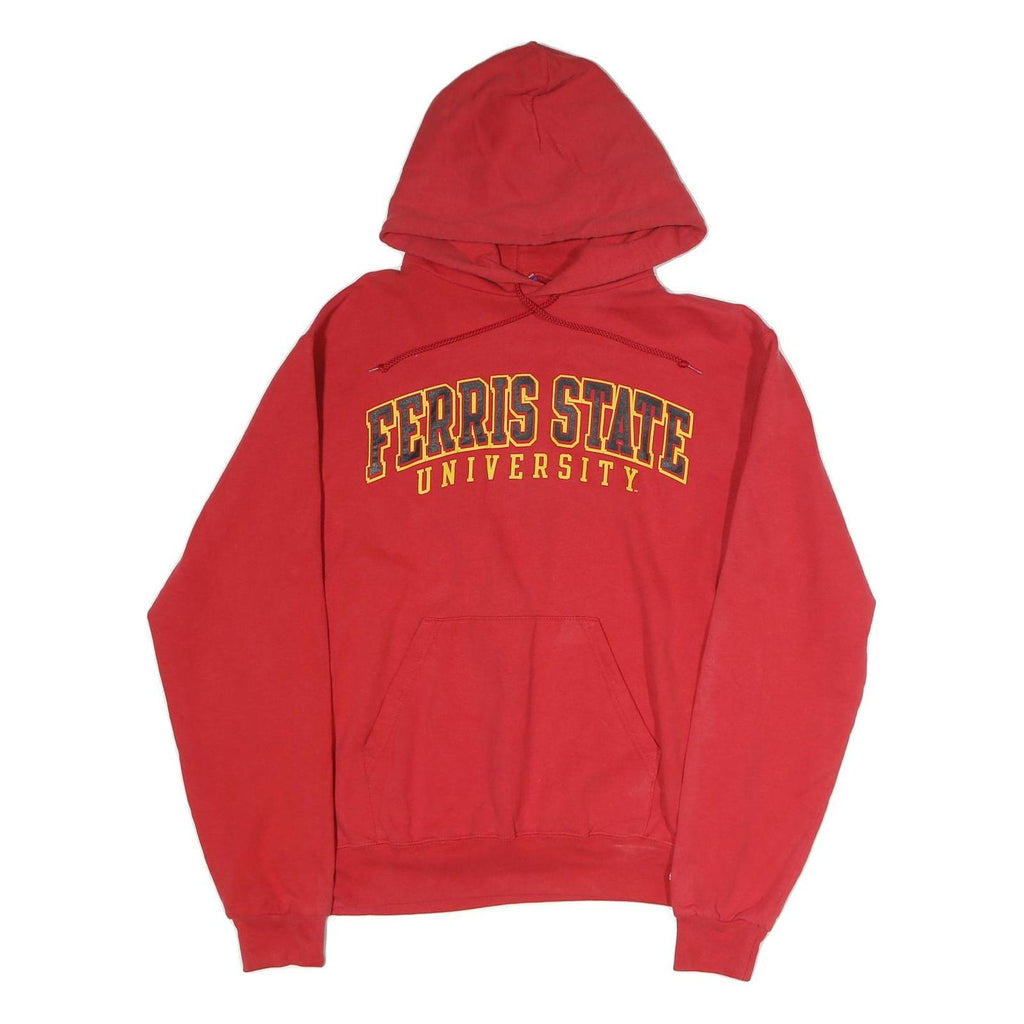 CHAMPION Mens Red Ferris State University Pullover Hoodie M Cotton Casual
