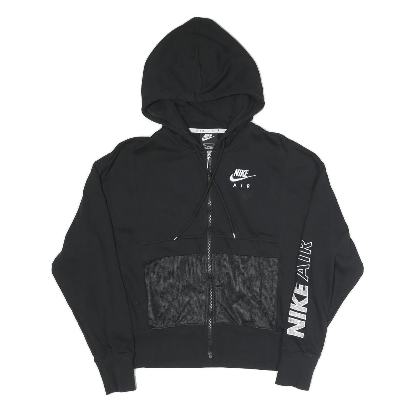 NIKE Womens Black Air Full Zip Hoodie S Sweatshirt Cotton Blend Casual