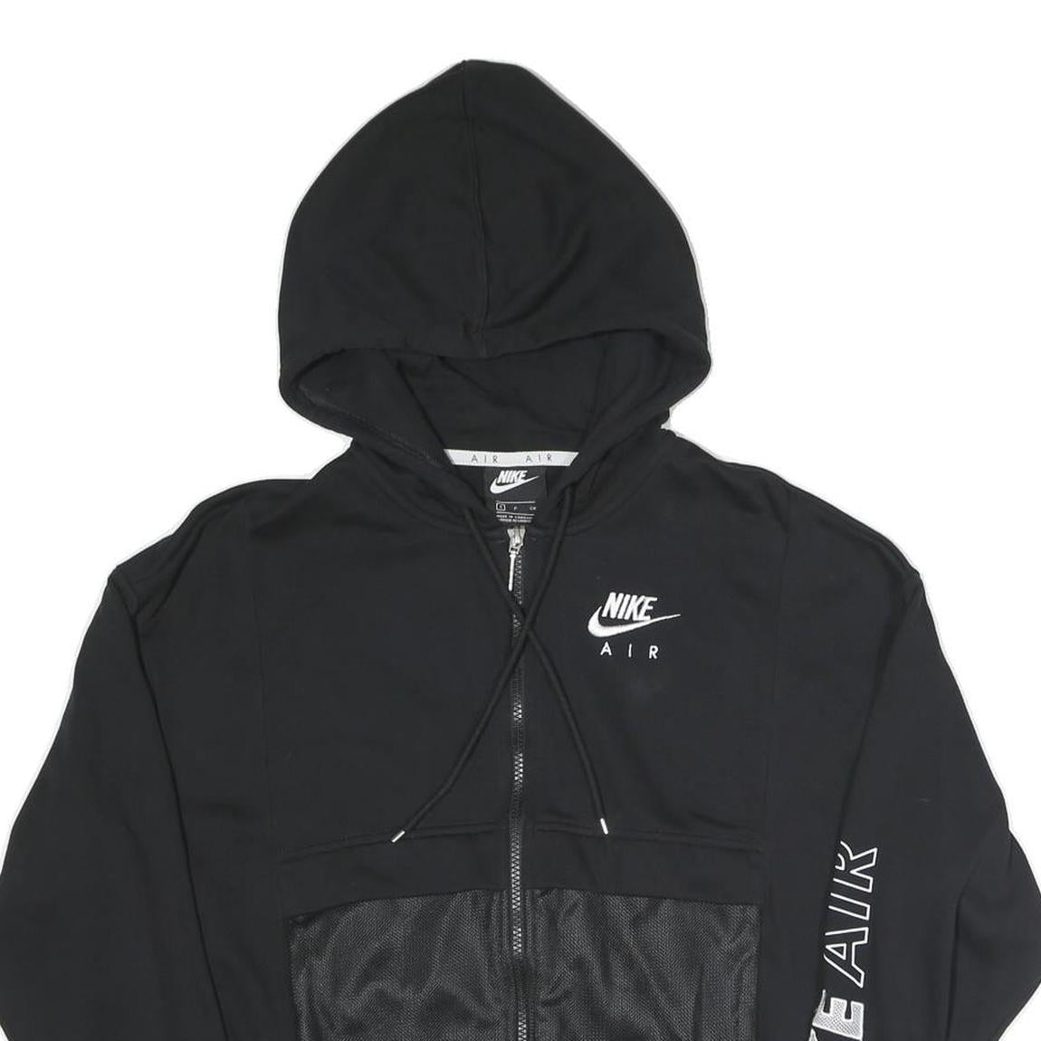 NIKE Womens Black Air Full Zip Hoodie S Sweatshirt Cotton Blend Casual
