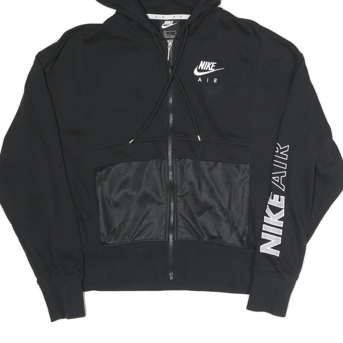 NIKE Womens Black Air Full Zip Hoodie S Sweatshirt Cotton Blend Casual