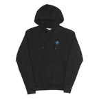 ADIDAS Mens Black Hoodie XS Blue Trefoil Logo Pullover Cotton Blend