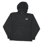 CHAMPION Mens Black Zip Hooded Outdoor Jacket S Polyester Blend Woven Plain