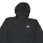 CHAMPION Mens Black Zip Hooded Outdoor Jacket S Polyester Blend Woven Plain
