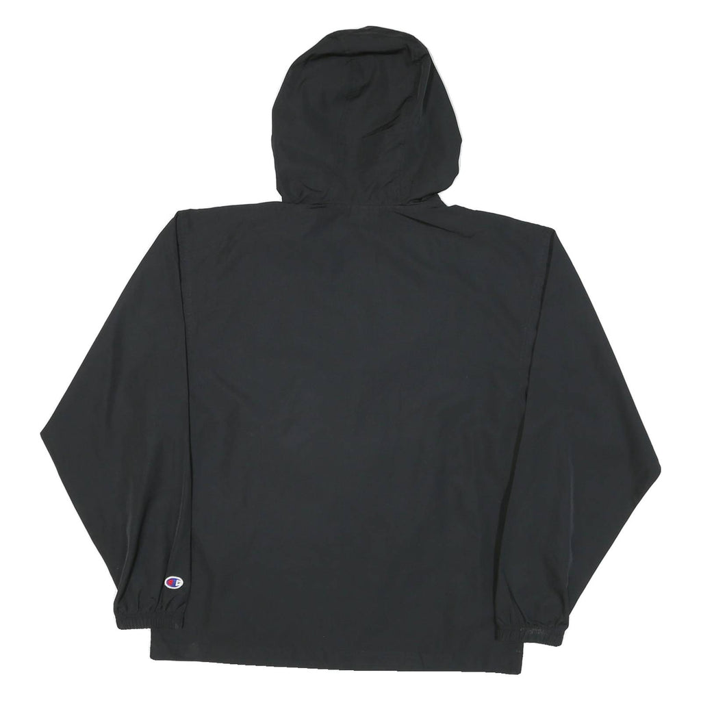 CHAMPION Mens Black Zip Hooded Outdoor Jacket S Polyester Blend Woven Plain