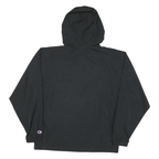CHAMPION Mens Black Zip Hooded Outdoor Jacket S Polyester Blend Woven Plain