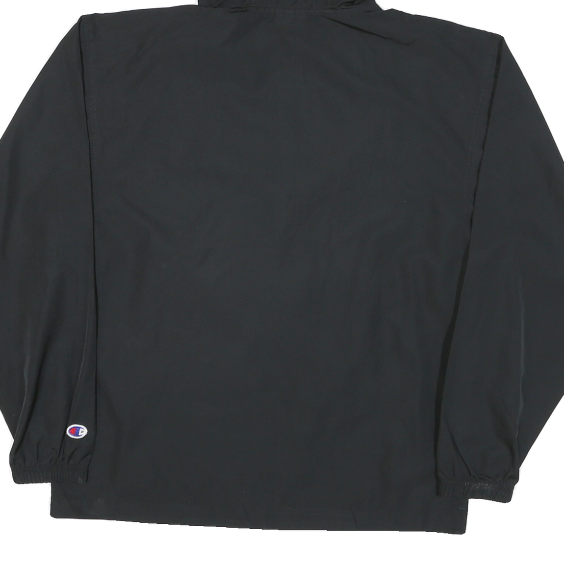 CHAMPION Mens Black Zip Hooded Outdoor Jacket S Polyester Blend Woven Plain
