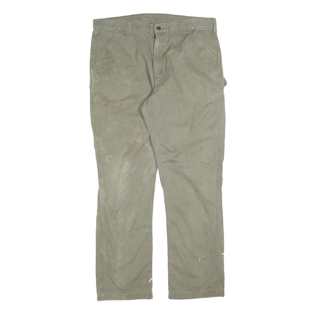 CARHARTT Mens Cotton Blend Fawn Regular Straight Trousers W40 L34 Workwear