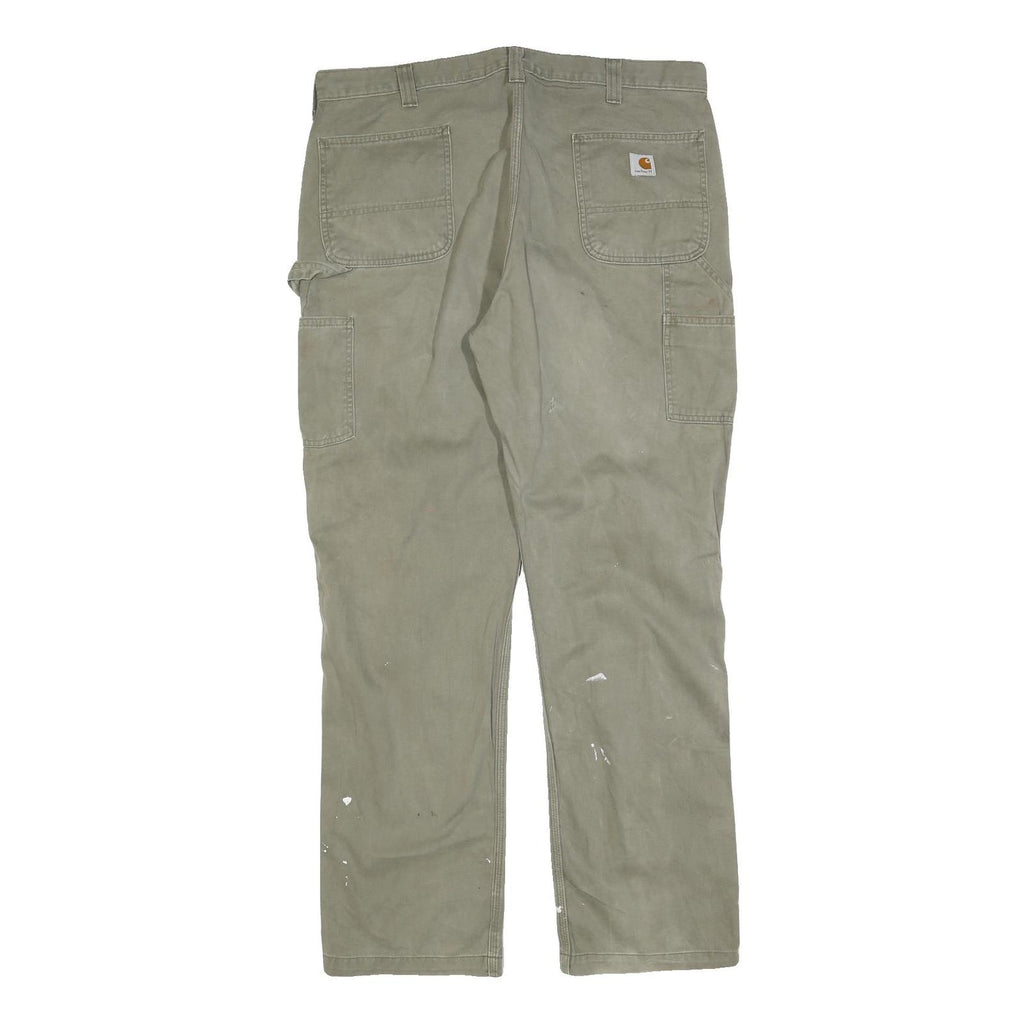 CARHARTT Mens Cotton Blend Fawn Regular Straight Trousers W40 L34 Workwear