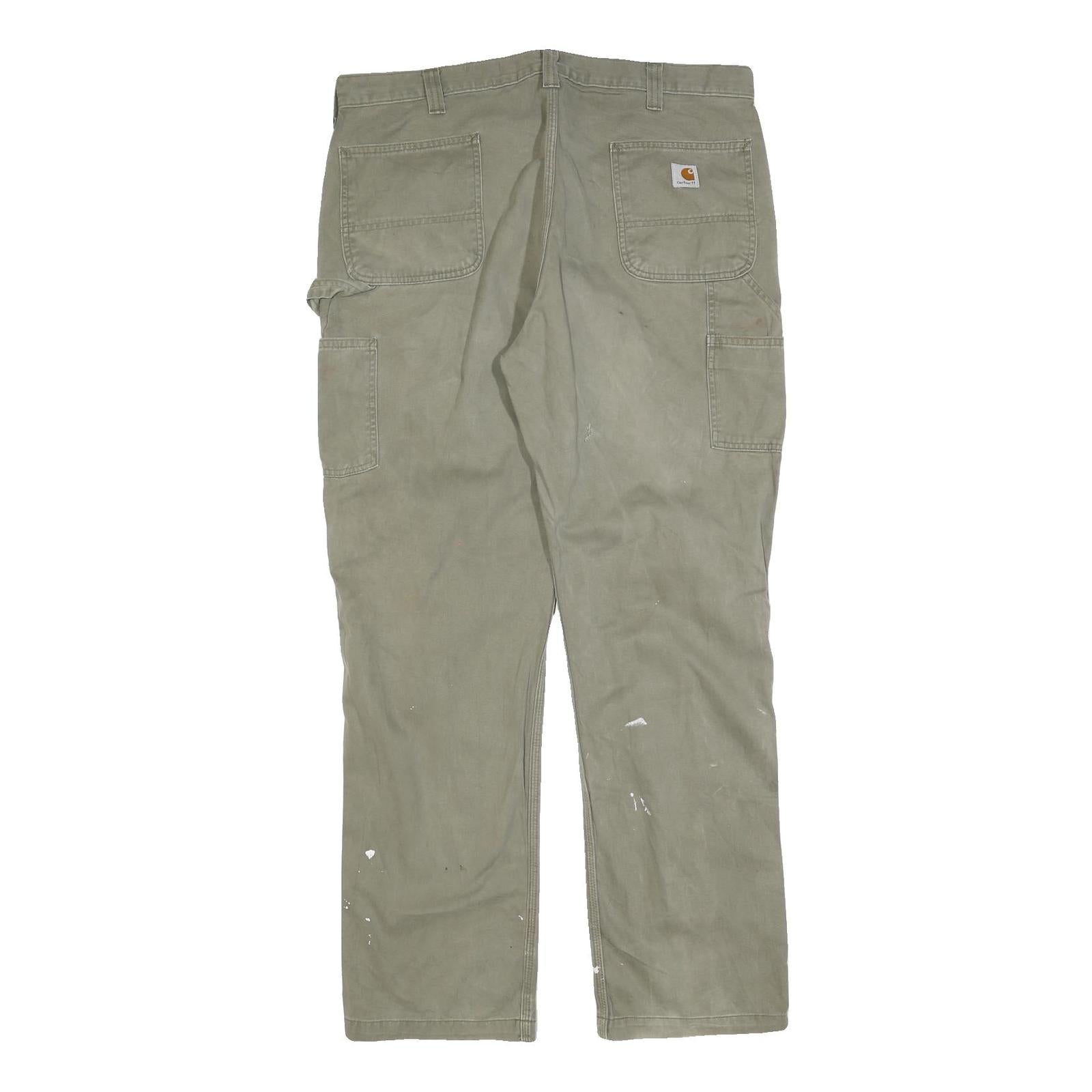 CARHARTT Mens Cotton Blend Fawn Regular Straight Trousers W40 L34 Workwear