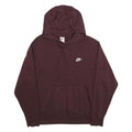NIKE Mens Maroon Pullover Hoodie L Cotton Casual Sportswear