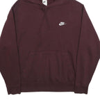 NIKE Mens Maroon Pullover Hoodie L Cotton Casual Sportswear