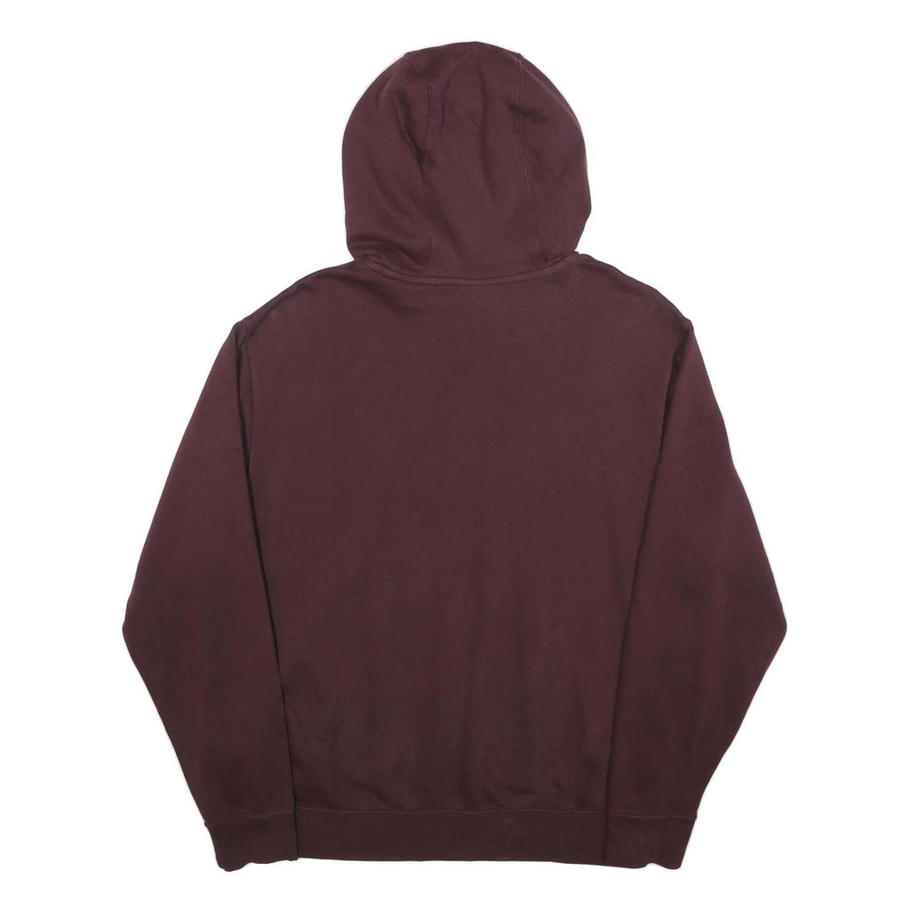 NIKE Mens Maroon Pullover Hoodie L Cotton Casual Sportswear