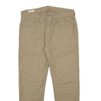 LEVI'S Mens Cotton Blend Beige Regular Straight Trousers W34 L29 Classic Fit Zip