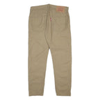 LEVI'S Mens Cotton Blend Beige Regular Straight Trousers W34 L29 Classic Fit Zip