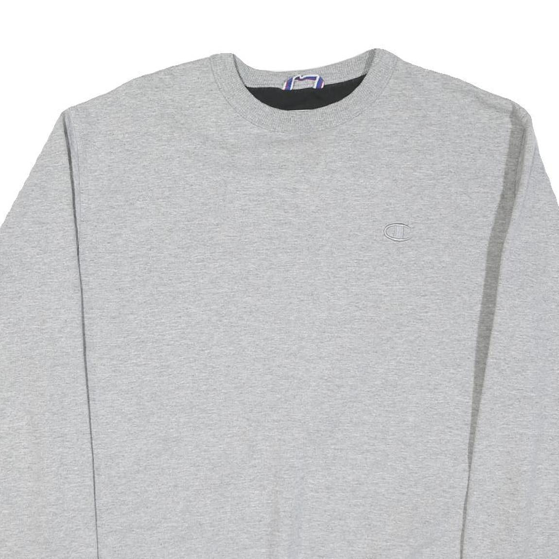 CHAMPION Mens Grey Crew Neck M Cotton Blend Sweatshirt Pullover Casual