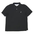 NAUTICA Mens Black Short Sleeve Plain Polo Shirt L Cotton Blend Casual Classic