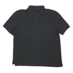 NAUTICA Mens Black Short Sleeve Plain Polo Shirt L Cotton Blend Casual Classic