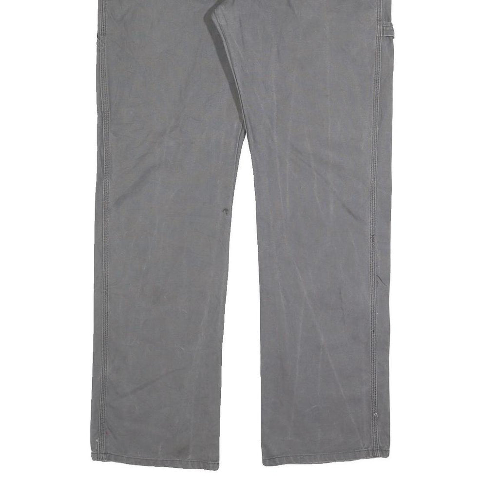 DICKIES Mens Cotton Blend Grey Regular Straight Trousers W36 L34 Casual Workwear