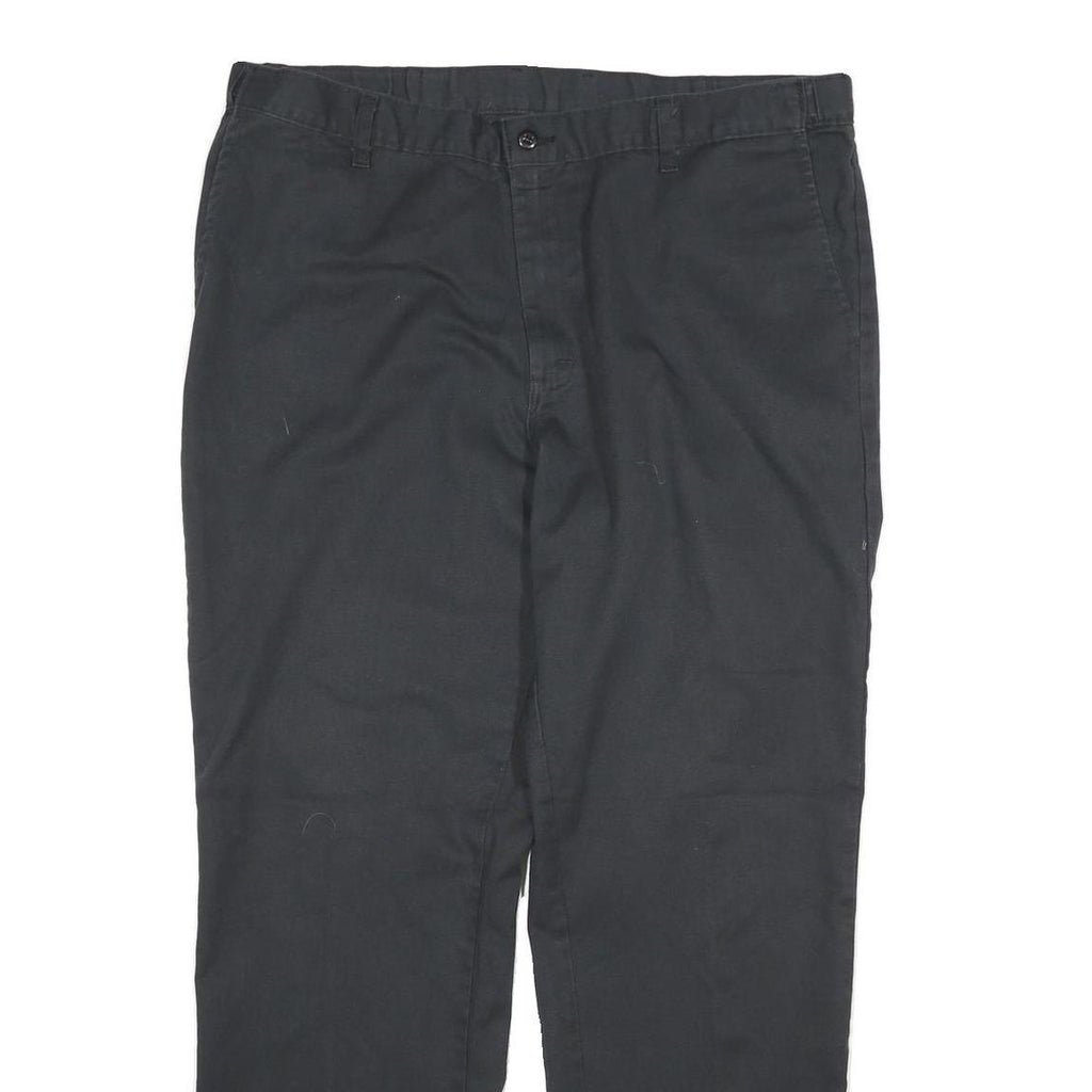 DICKIES Mens Cotton Black Regular Straight Trousers W38 L32 Workwear Zip Closure
