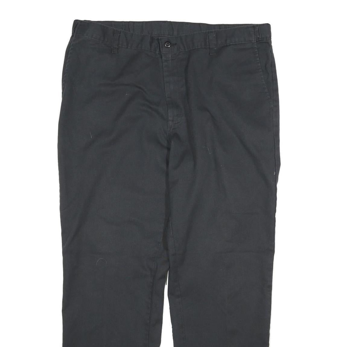 DICKIES Mens Cotton Black Regular Straight Trousers W38 L32 Workwear Zip Closure