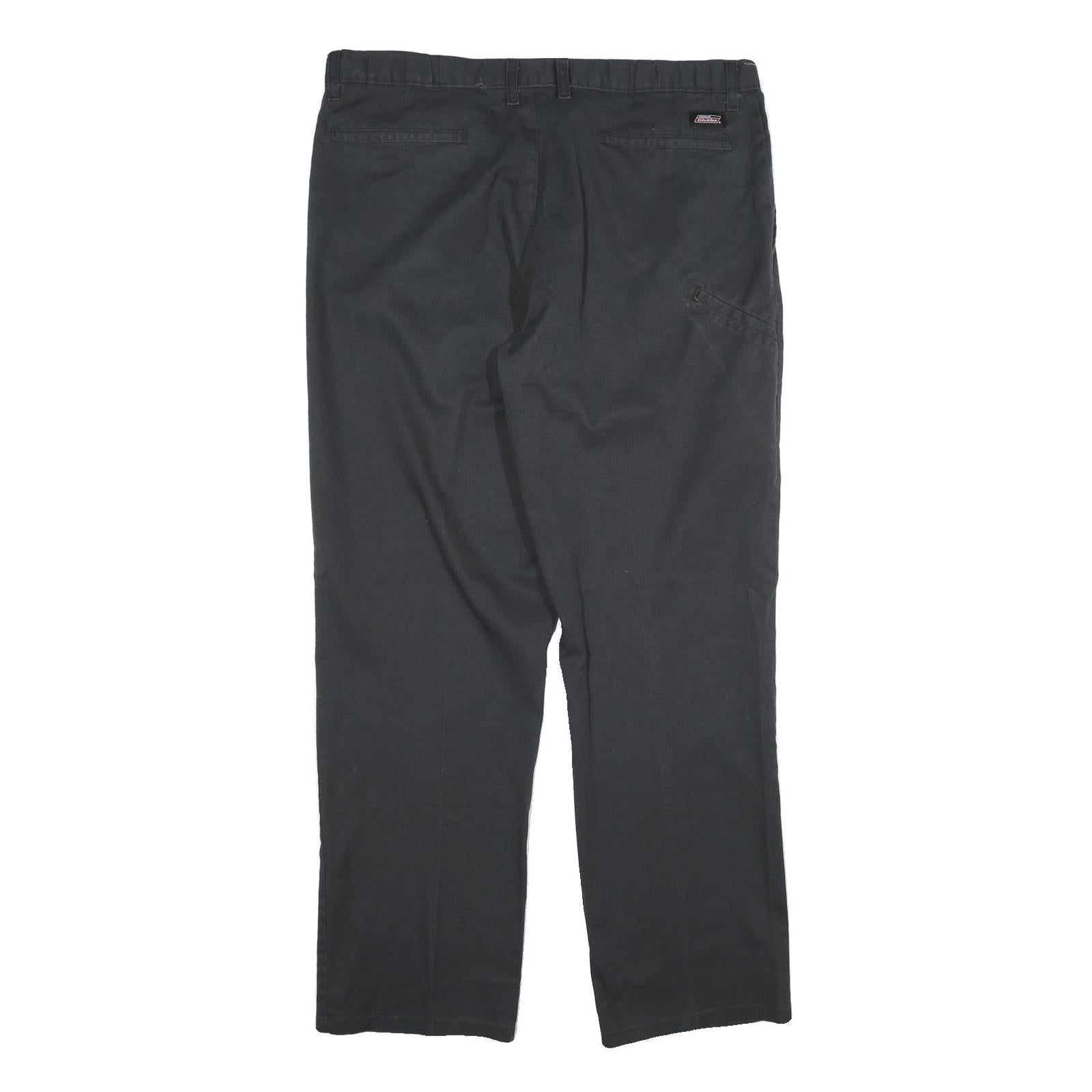 DICKIES Mens Cotton Black Regular Straight Trousers W38 L32 Workwear Zip Closure