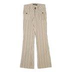 RAMPAGE Womens Cotton Blend Beige & Green Stripe Regular Fit Straight Leg