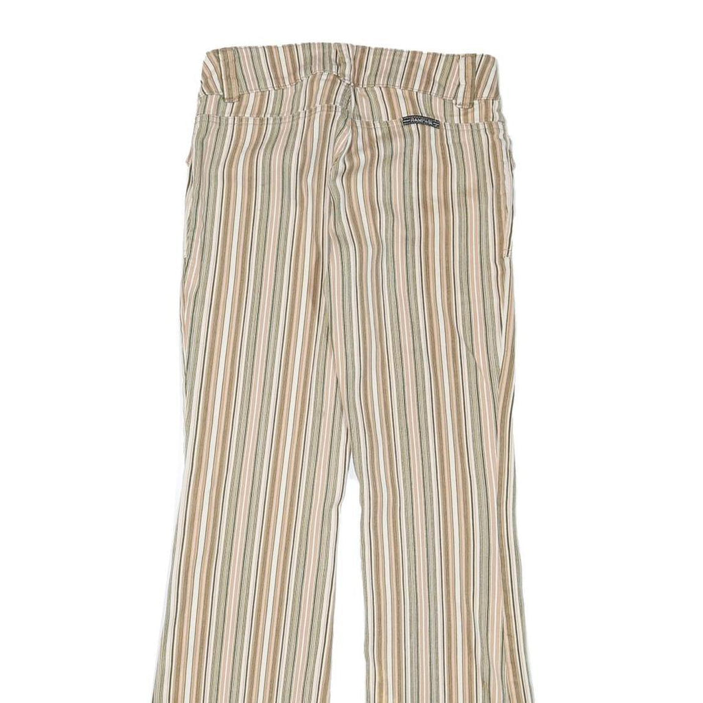 RAMPAGE Womens Cotton Blend Beige & Green Stripe Regular Fit Straight Leg