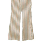 RAMPAGE Womens Cotton Blend Beige & Green Stripe Regular Fit Straight Leg