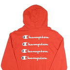CHAMPION Mens Red Pullover Hoodie L Cotton Blend Classic Logo Sweatshirt