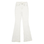 BAN-JARA Womens Regular Fit Flared Denim White Cotton Blend Zip W22 L32 Jeans
