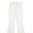 BAN-JARA Womens Regular Fit Flared Denim White Cotton Blend Zip W22 L32 Jeans