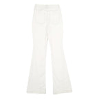 BAN-JARA Womens Regular Fit Flared Denim White Cotton Blend Zip W22 L32 Jeans