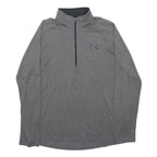 UNDER ARMOUR Mens Grey Athletic Long Sleeve 1/4 Zip Crew Neck T-Shirt M