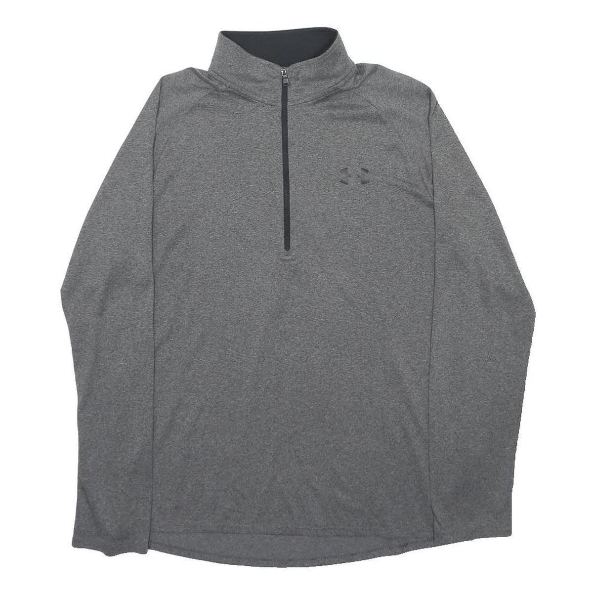 UNDER ARMOUR Mens Grey Athletic Long Sleeve 1/4 Zip Crew Neck T-Shirt M