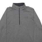 UNDER ARMOUR Mens Grey Athletic Long Sleeve 1/4 Zip Crew Neck T-Shirt M