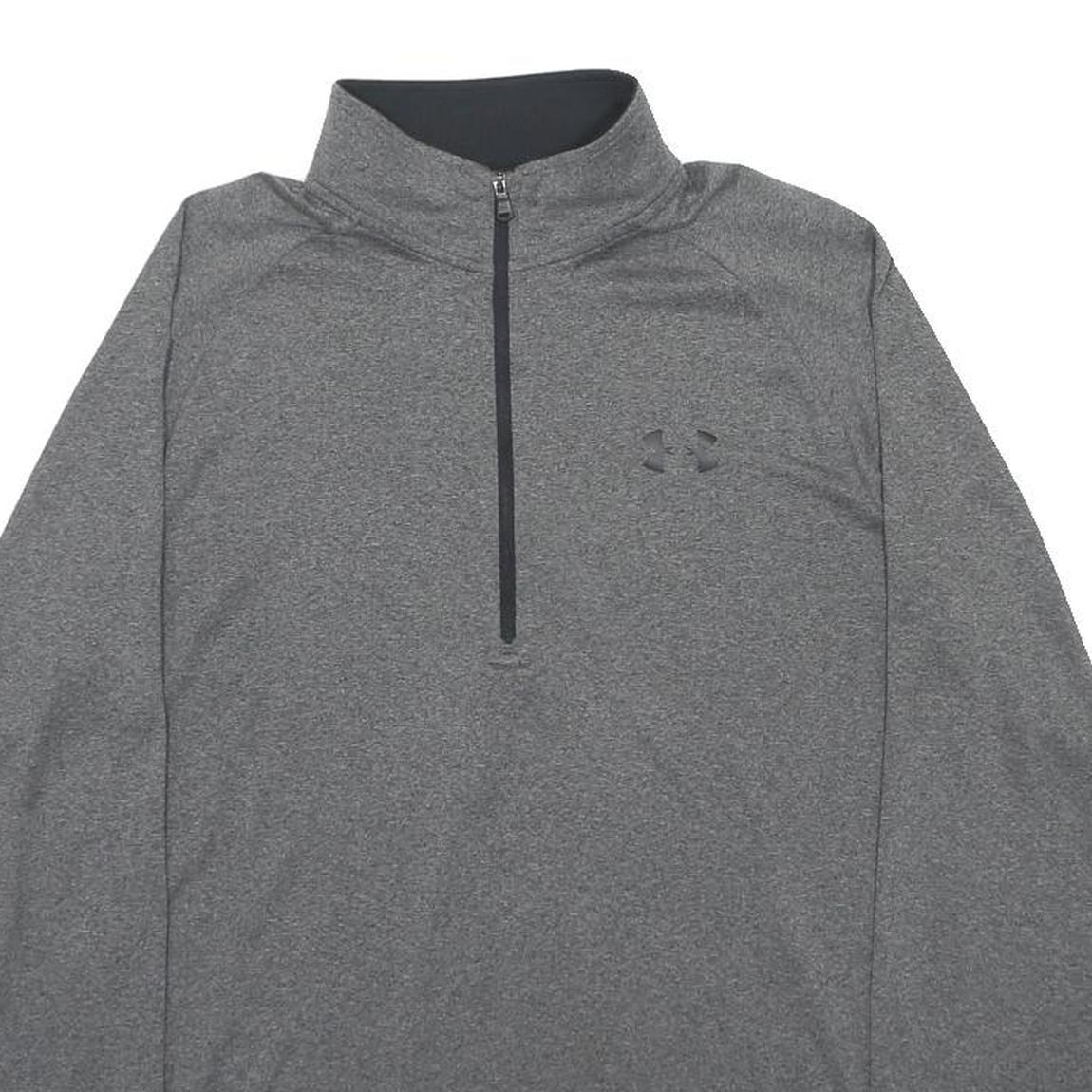 UNDER ARMOUR Mens Grey Athletic Long Sleeve 1/4 Zip Crew Neck T-Shirt M