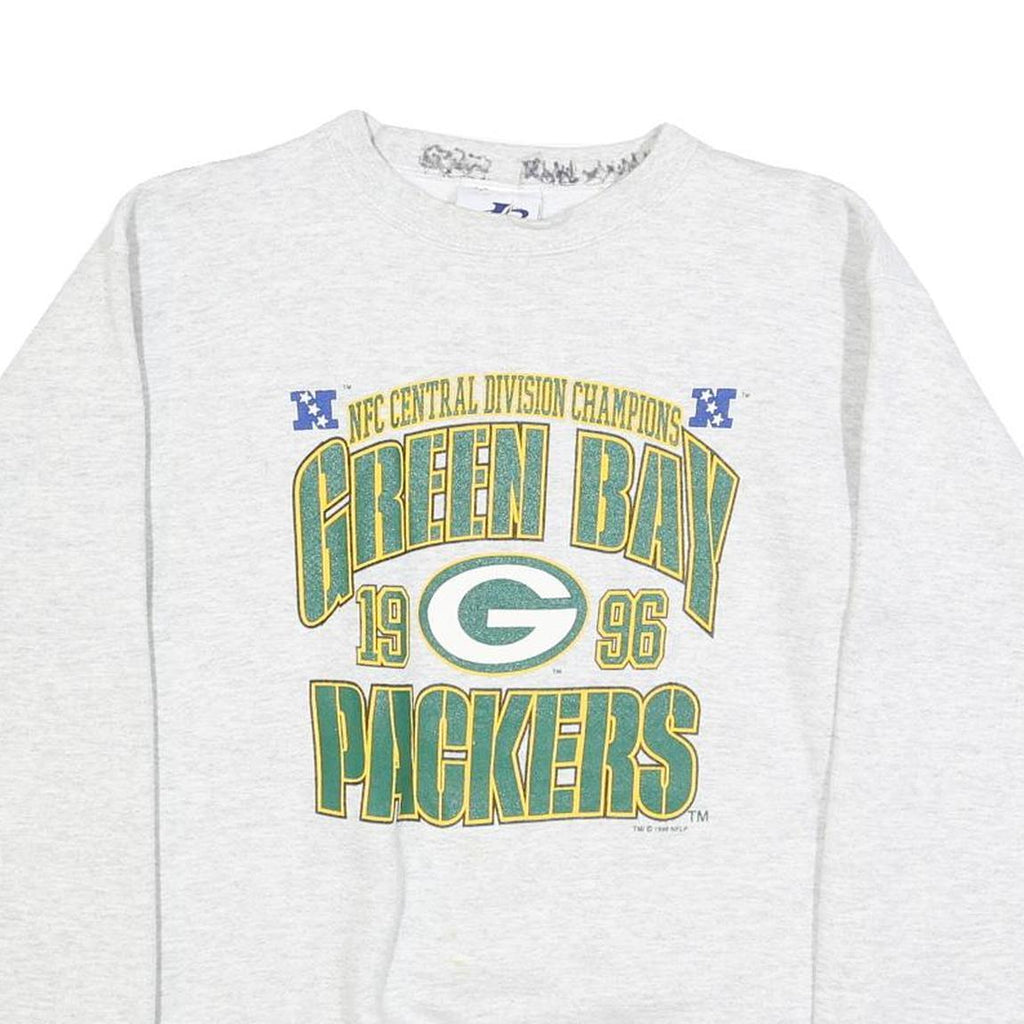LOGO ATHLETIC Mens Grey Green Bay Packers Crew Neck S Cotton Sweatshirt