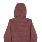 THE NORTH FACE Womens Maroon Red Reversible Hooded Jacket S Polyester Puffer