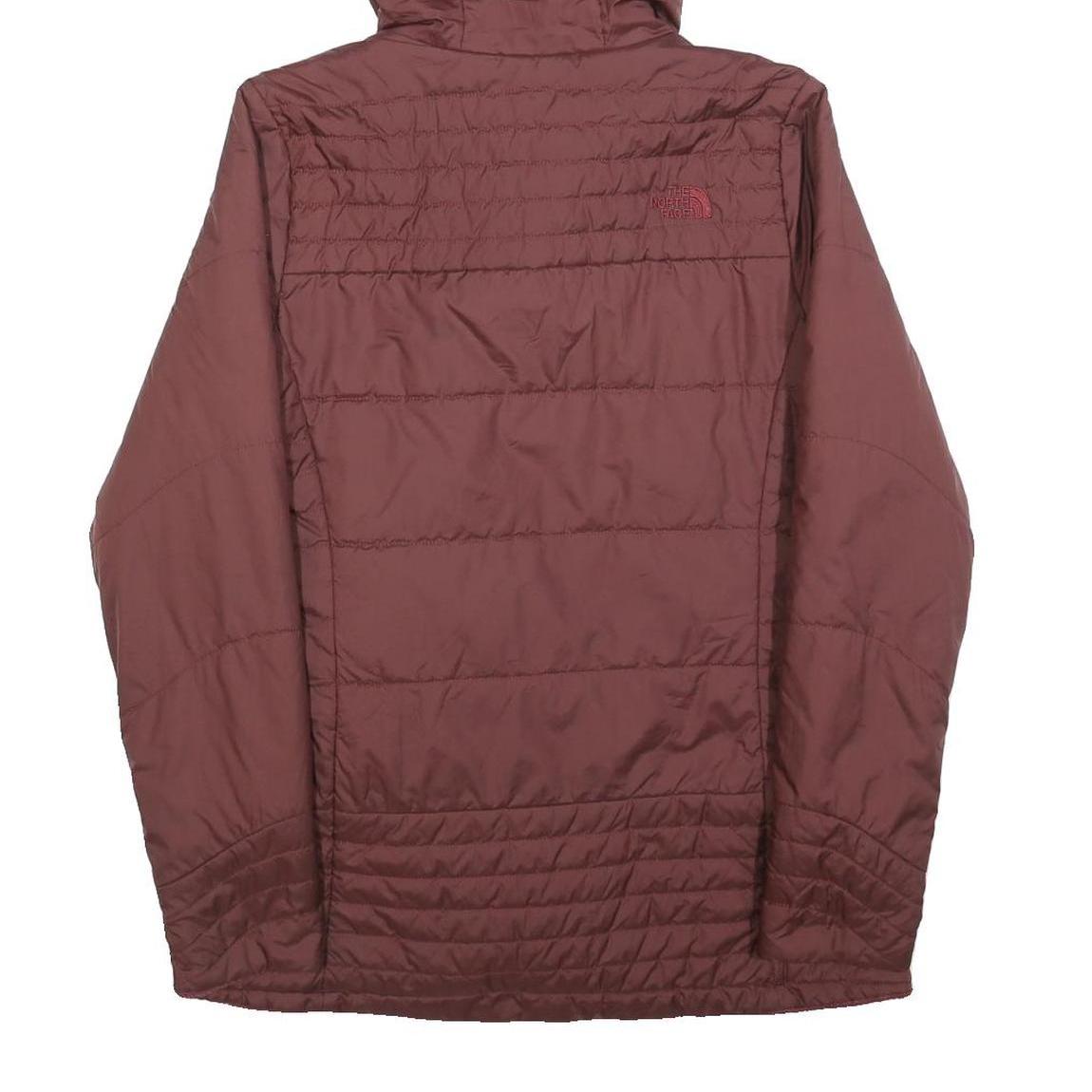 THE NORTH FACE Womens Maroon Red Reversible Hooded Jacket S Polyester Puffer