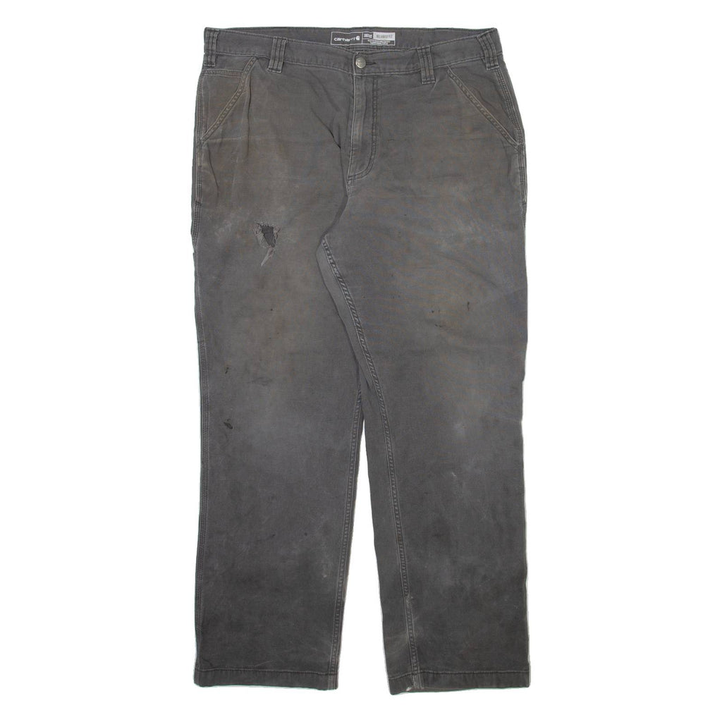 CARHARTT Workwear Mens Trousers Grey Relaxed Straight W38 L32