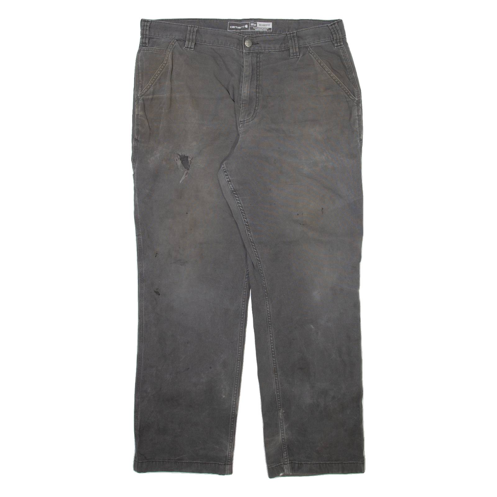 CARHARTT Workwear Mens Trousers Grey Relaxed Straight W38 L32