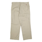 DICKIES Mens Relaxed Beige Cotton Blend Cargo Trousers W40 L32 Workwear Casual