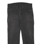 DICKIES Womens Regular Fit Black Denim Jeans W36 L28 Classic Cotton Blend Zip